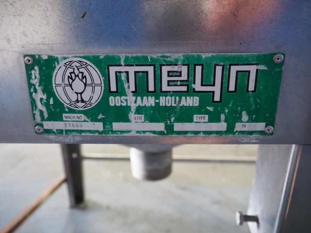 Meyn गिज़ार्ड हार्वेस्टर नियंत्रण तालिका